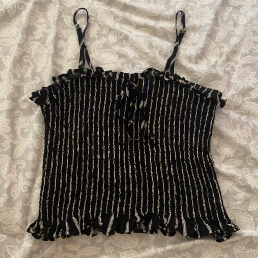 Black & White Stripes cropped top (L)